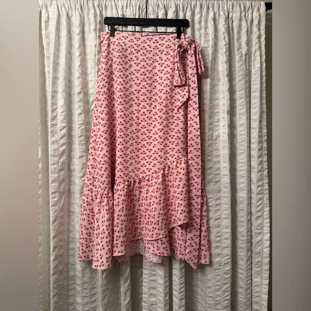 Hill House Home Pink Posy 2pc Set: Millie Top + Mirabel Wrap Skirt Floral Ruffle - Picture 12 of 12